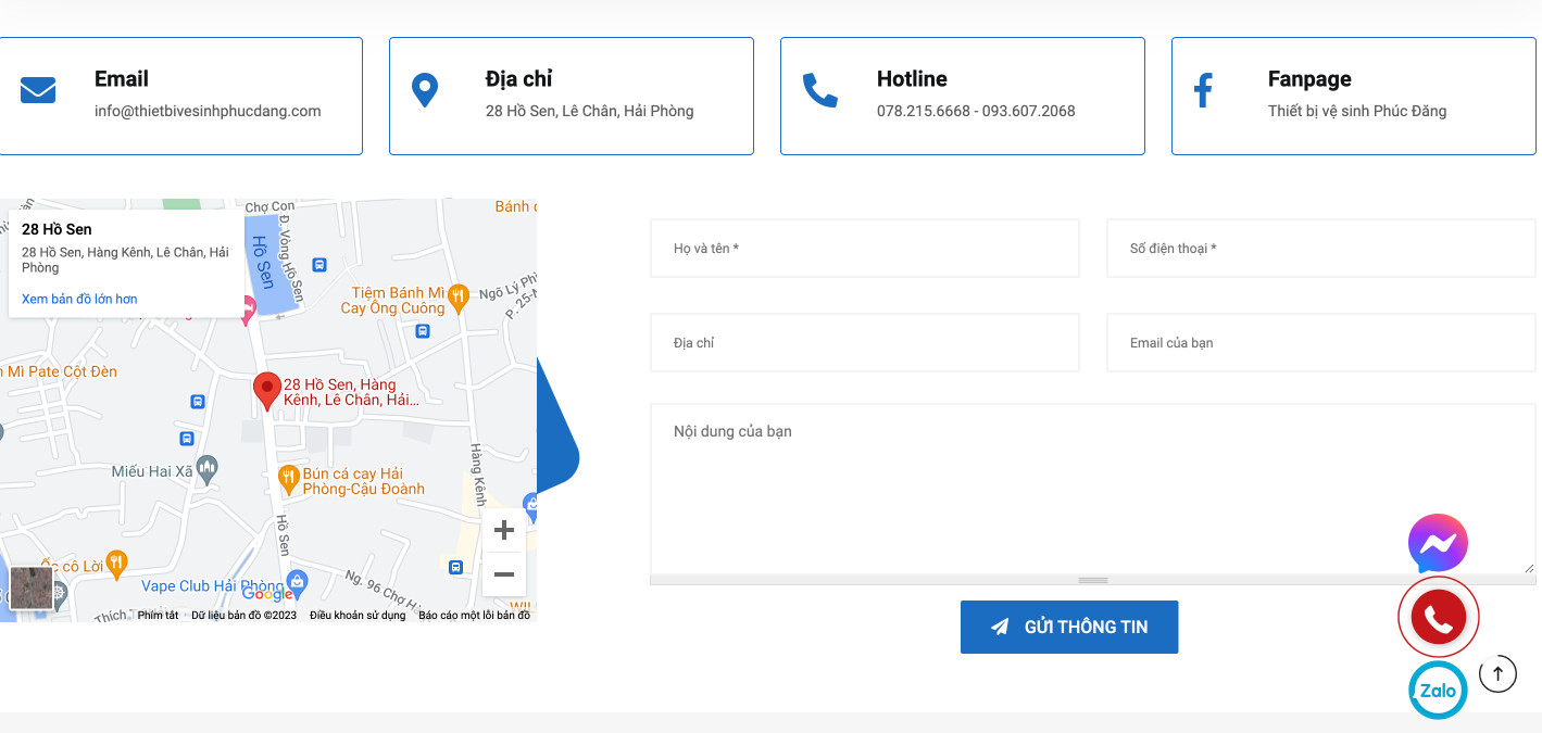 Thiết kế website thiết bị vệ sinh