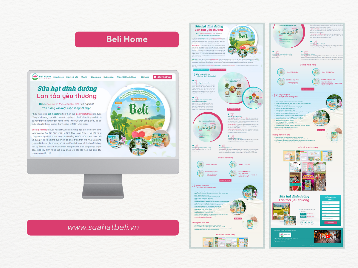 Landing Page thực phẩm sữa hạt