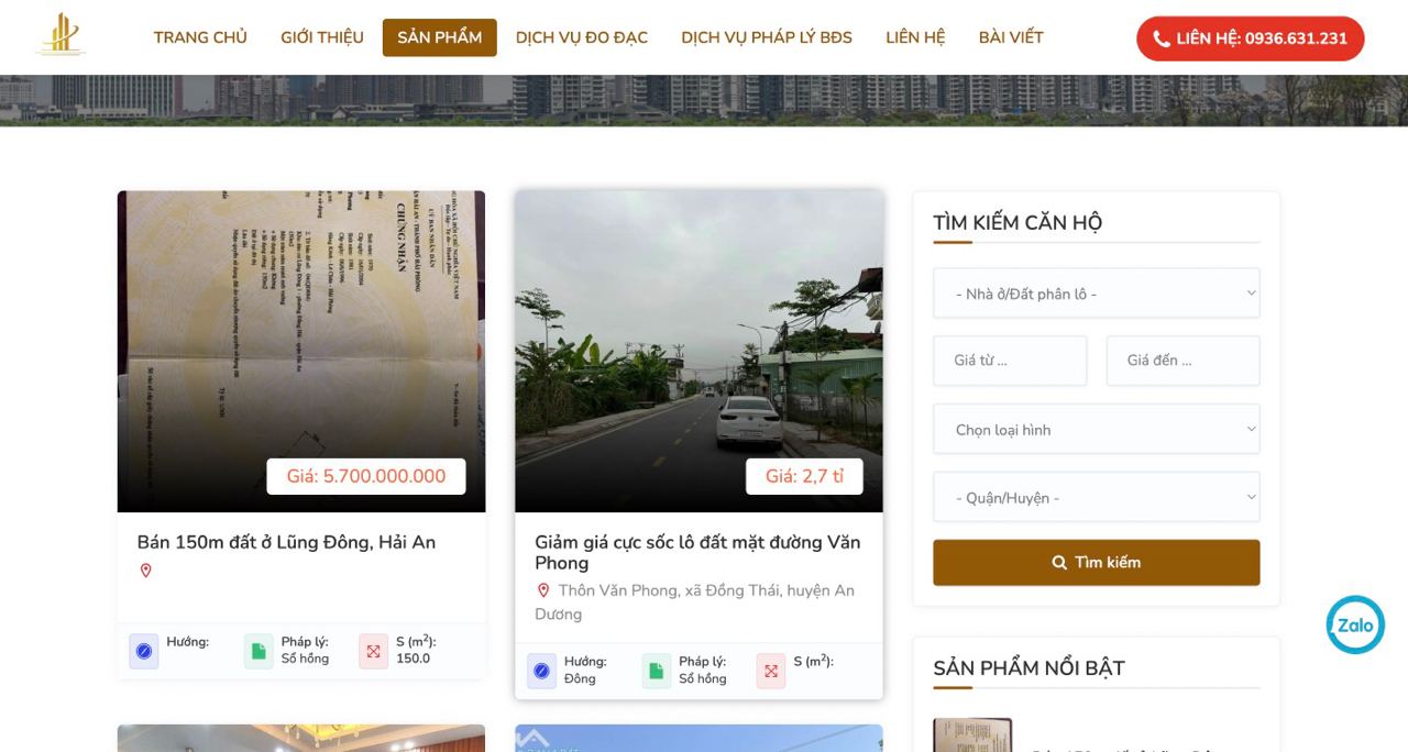 Thiết Kế Website Bất Động Sản Chuyên Nghiệp
