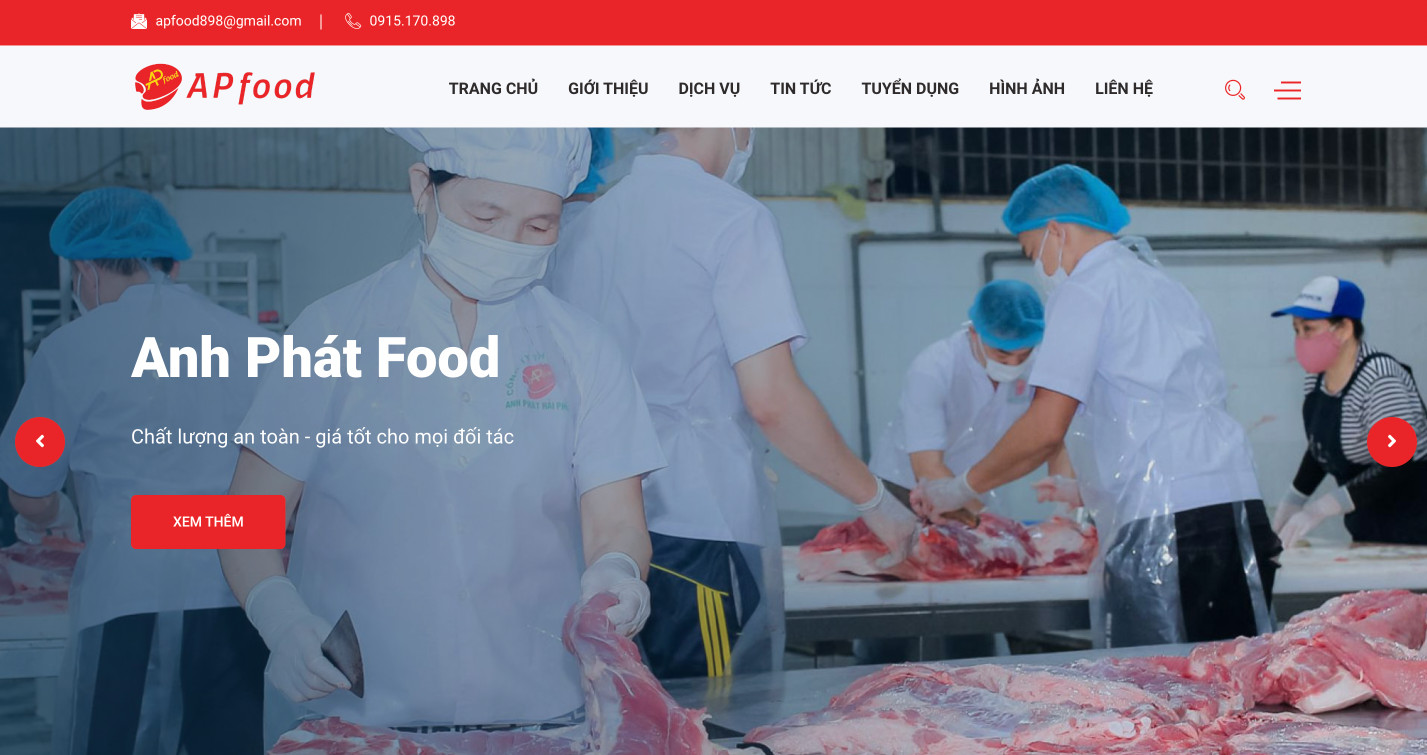 thiết kế website thịt sạch chuyên nghiệp