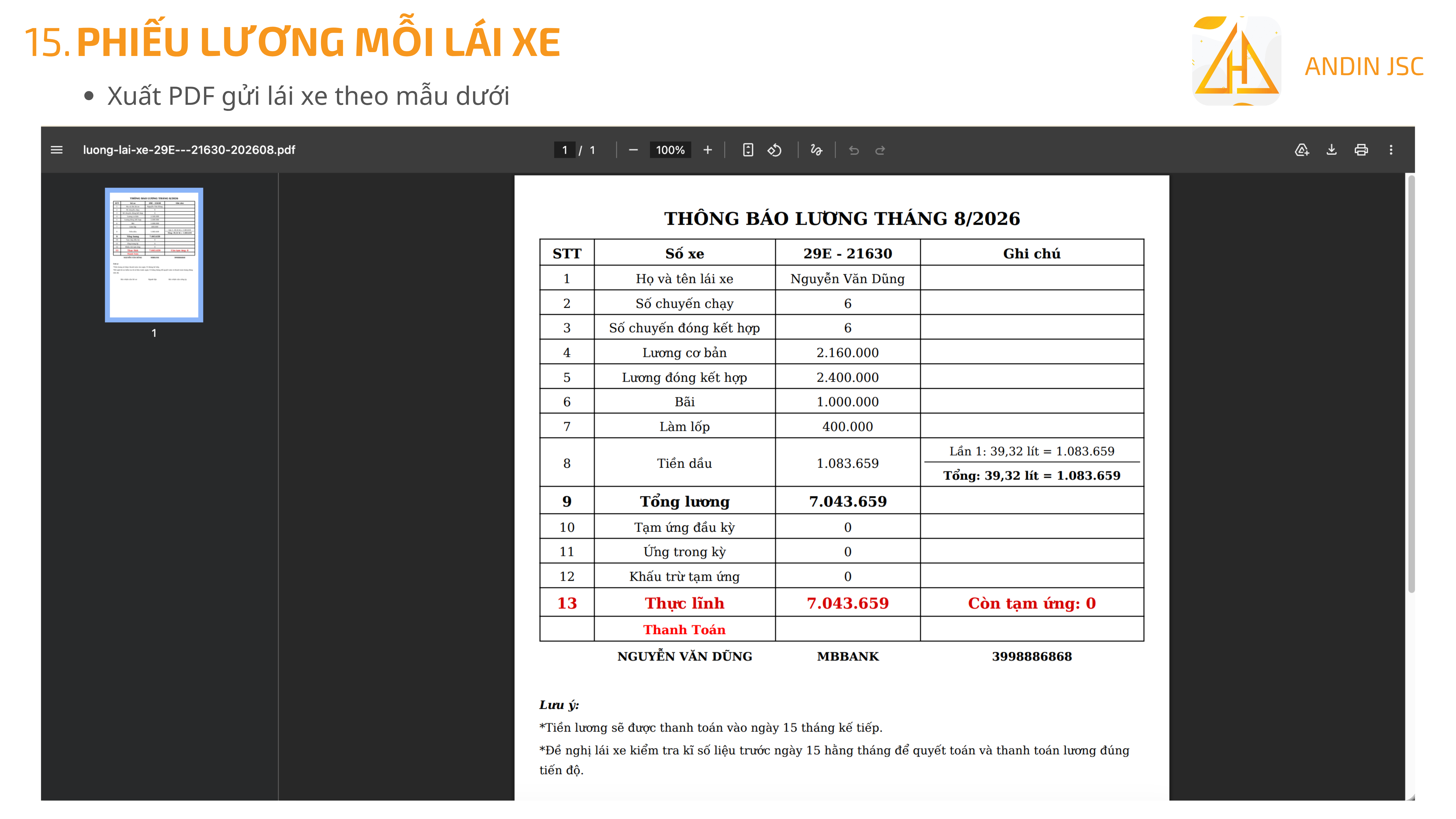 Phần Mềm Tính Lương Lái Xe Cho Doanh Nghiệp Vận Tải - hình ảnh 2