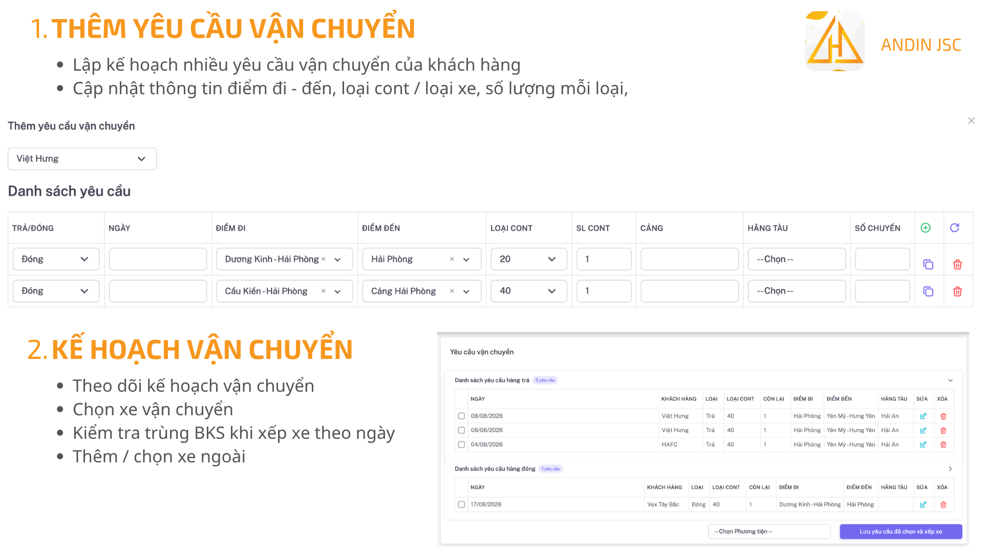 Phần mềm logistics: Quản lý vận tải từ điều xe đến công nợ - hình ảnh 1