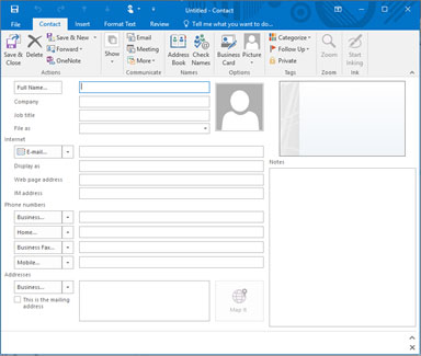 Biểu mẫu thêm quản lý Contact