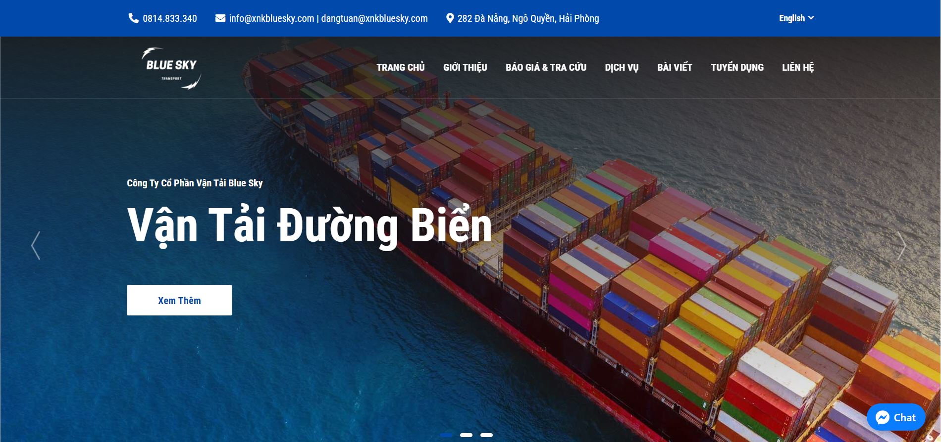 Website logistics Blue-Sky