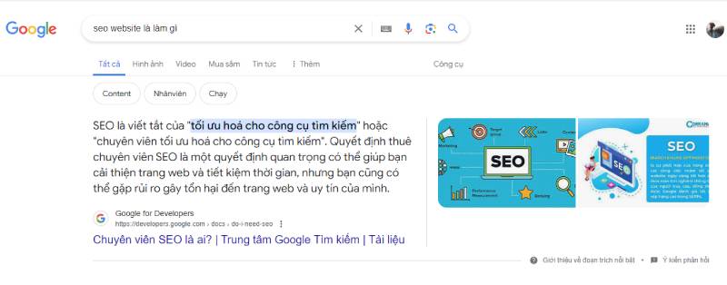 Câu trả lời của Google cho câu hỏi 