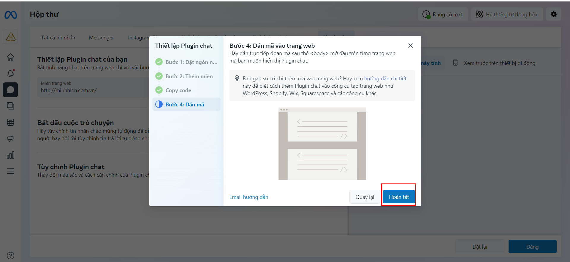 lấy mã nhúng -dán mã nhúng