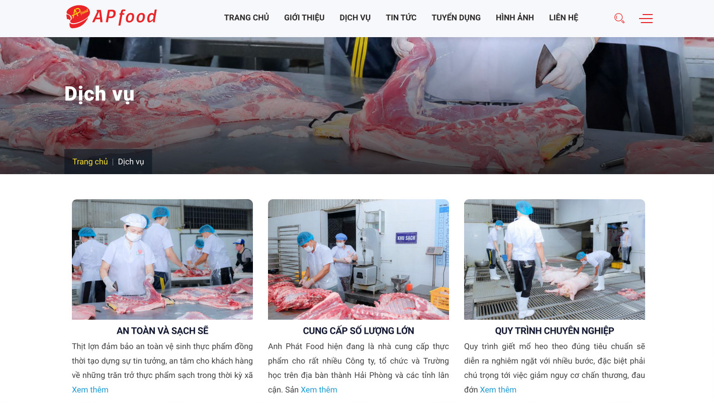 thiết kế website thịt sạch chuyên nghiệp