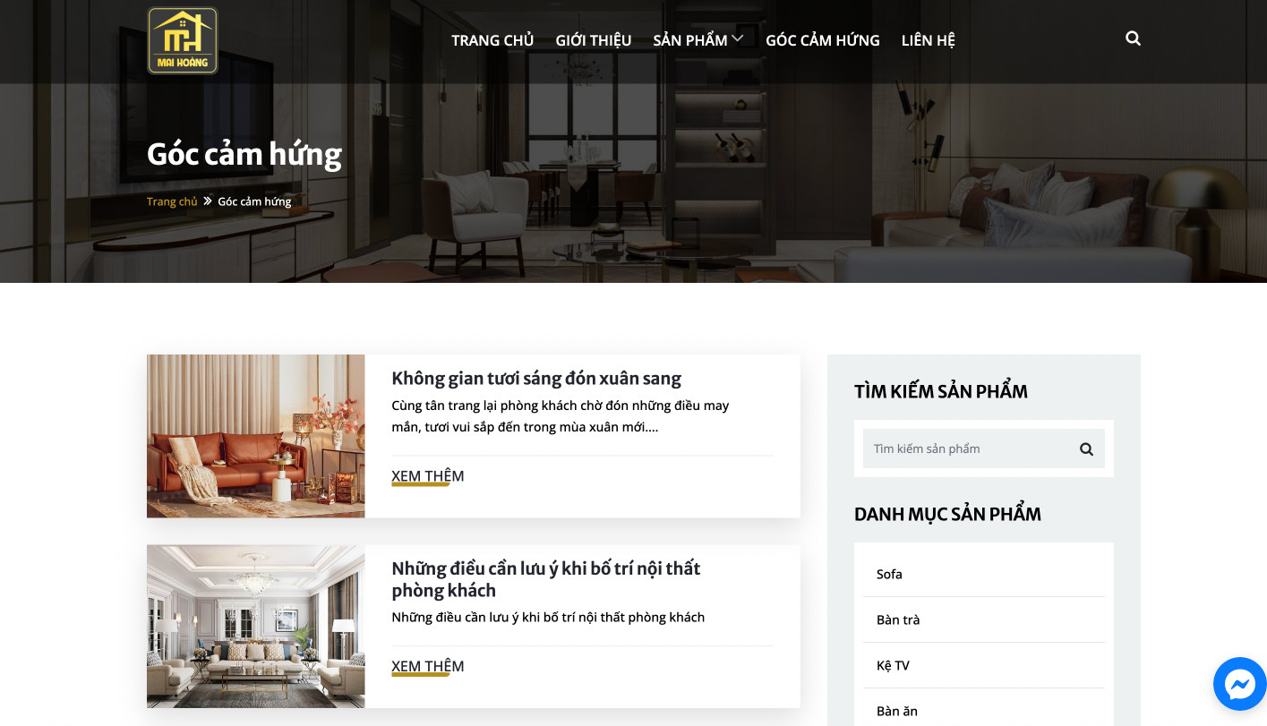 thiết kế website nội thất