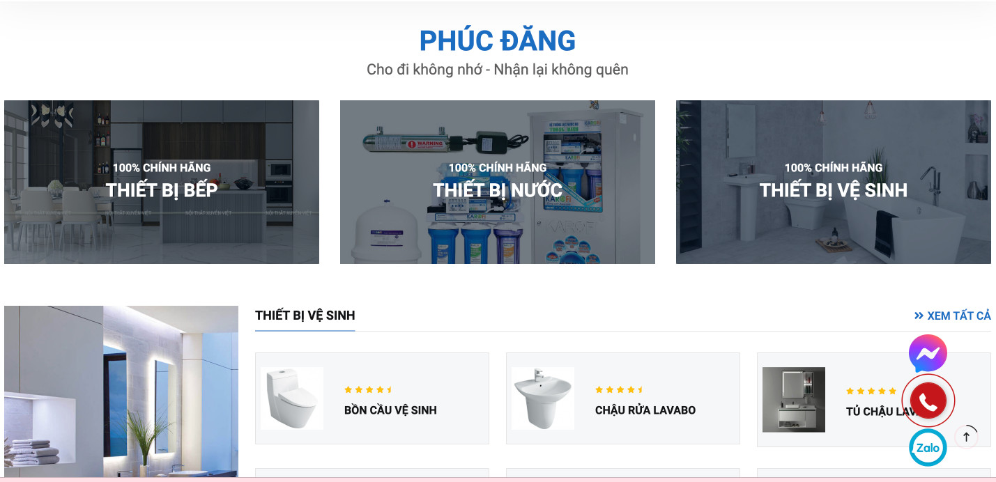 Thiết kế website thiết bị vệ sinh