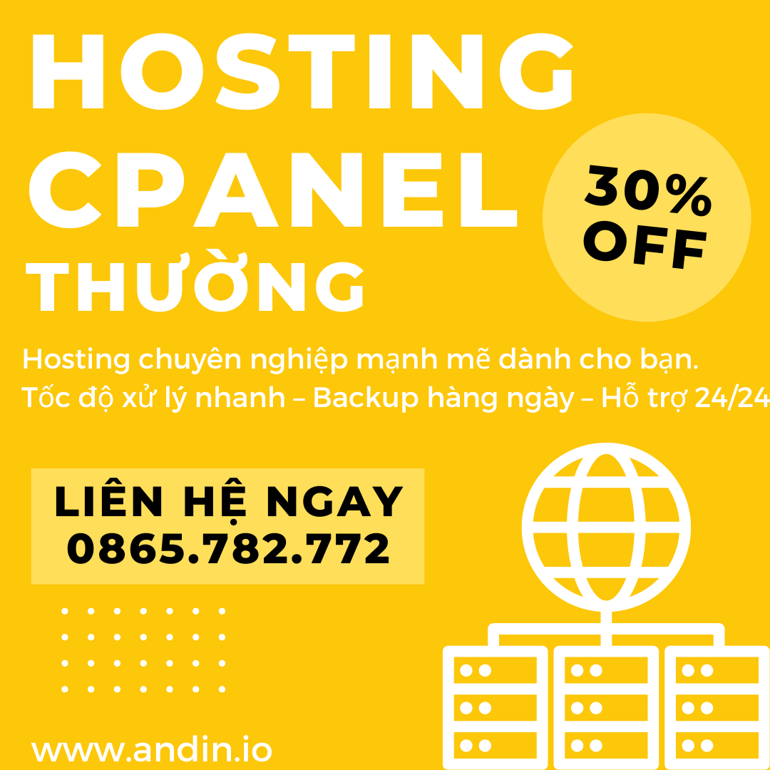 Bảng Giá Hosting Cpanel thường 