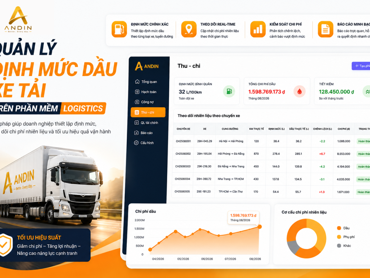 Quản Lý Định Mức Dầu Xe Tải Trên Phần Mềm Logistics