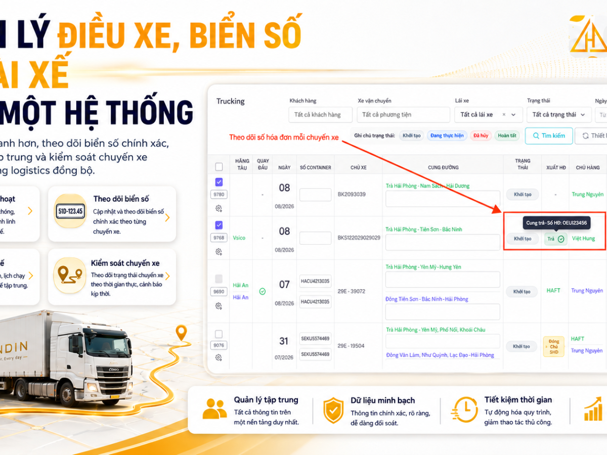 Quản Lý Điều Xe, Biển Số Và Tài Xế Trên Một Hệ Thống