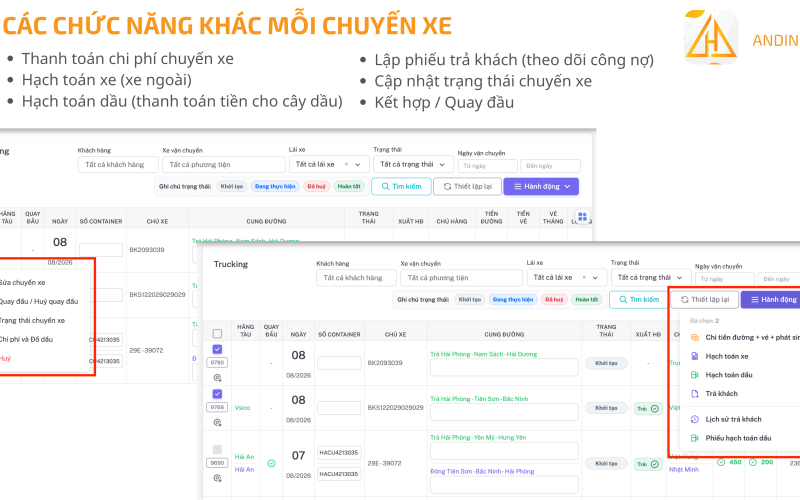 Theo Dõi Số Dầu Thực Tế Và Định Mức Từng Chuyến Xe