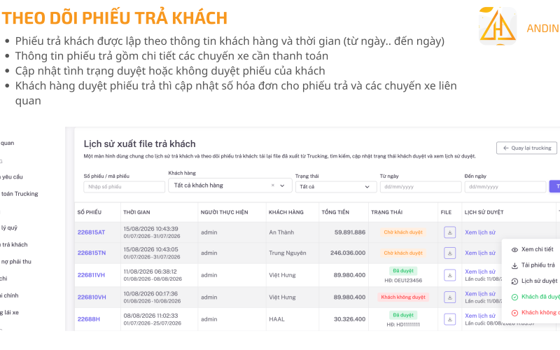 Phần Mềm Trucking Quản Lý Chuyến Xe Container Hiệu Quả