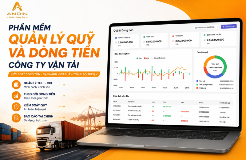 Phần Mềm Quản Lý Quỹ Và Dòng Tiền Công Ty Vận Tải