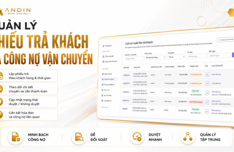 Quản Lý Phiếu Trả Khách Và Công Nợ Vận Chuyển