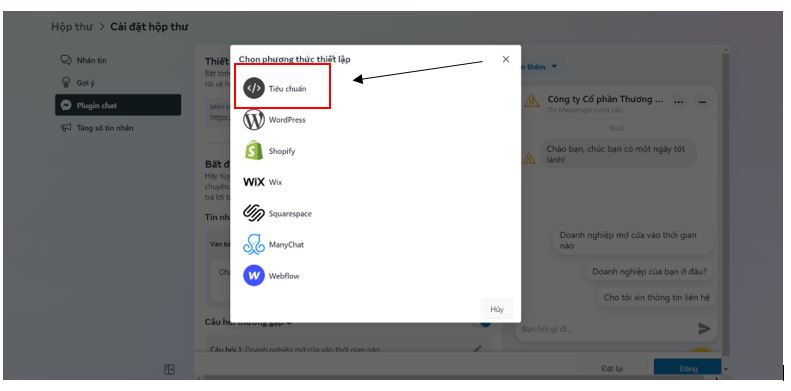 lấy mã nhúng - chọn tiêu chuẩn