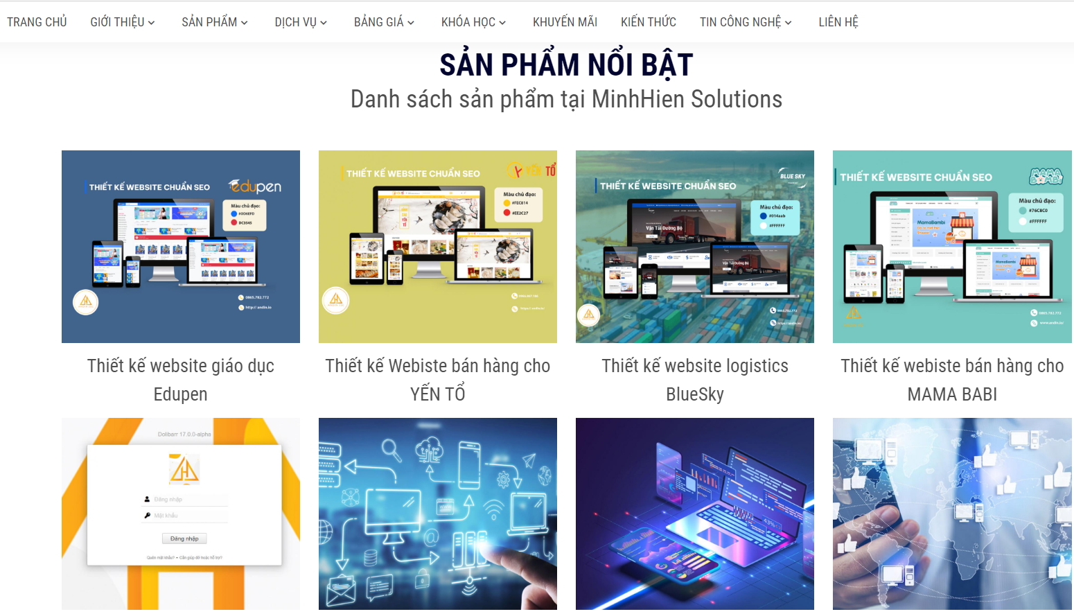 thiết kế trang web để giới thiệu sản phẩm 