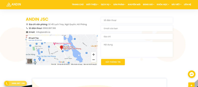 Trang thông tin liên hệ